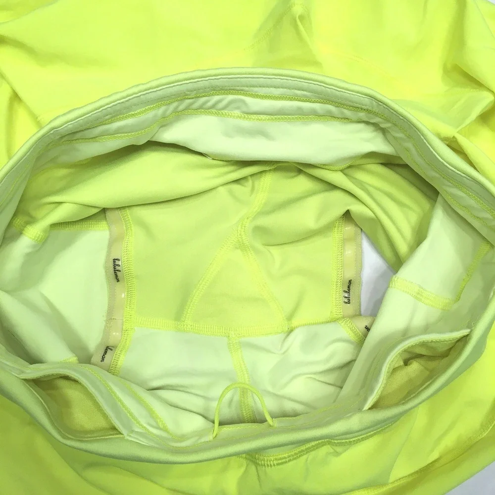 Lululemon‎ Pace Rival Skirt Skort Sz 4 Highlighter Yellow Neon Pickleball Tennis